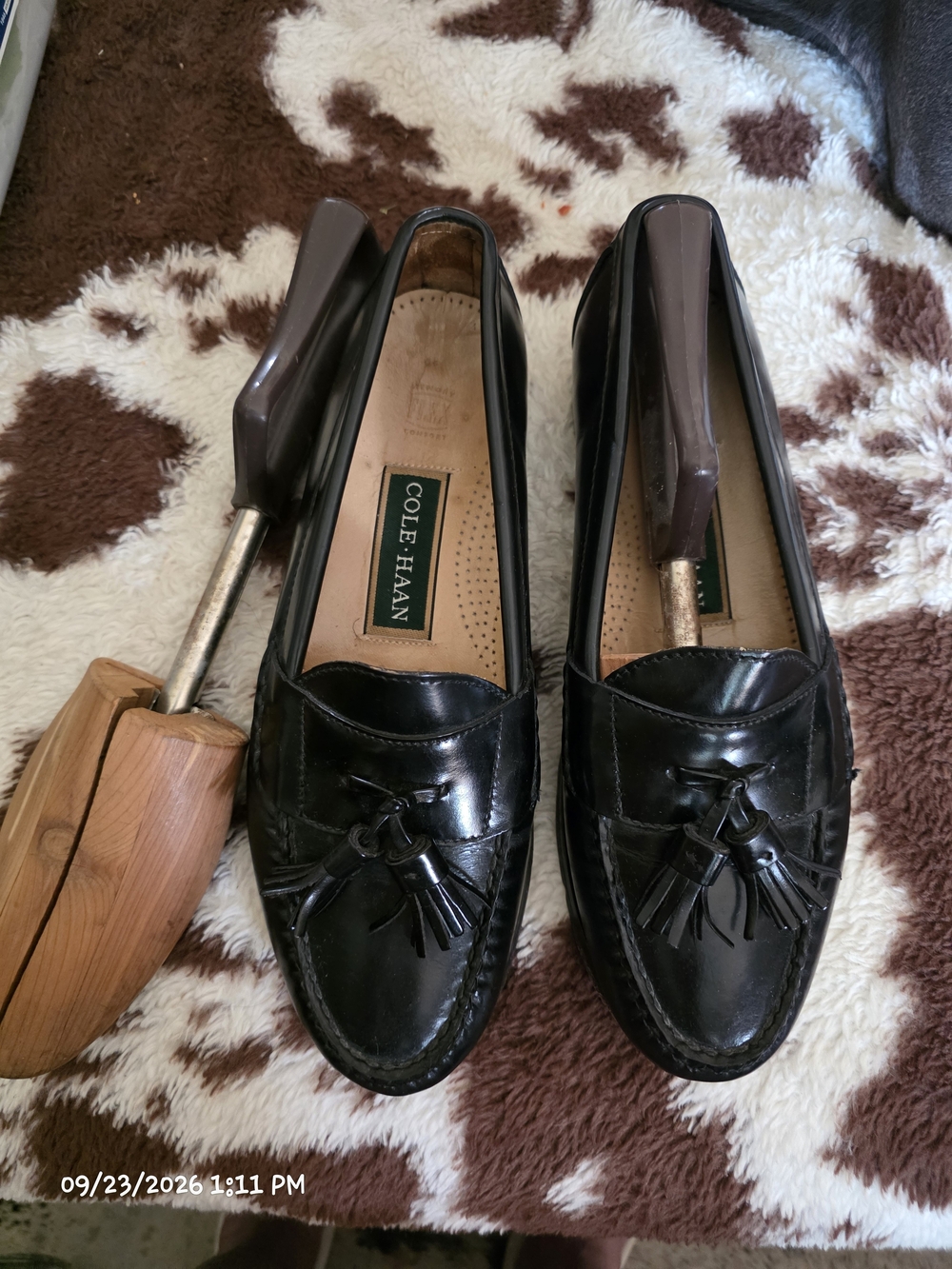 Cole Haan Black Patent Tassel Loafers